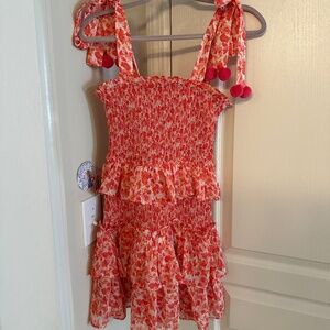 Pink floral print dress